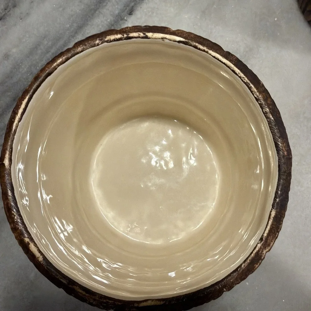 Set of 3 Vtg MCM Treasure Craft Ceramic Canister Barrel Flour Sugar Tea Coffee 9